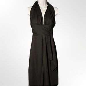 White House Black Market Double Crossover Halter style wrapped A-line skirt NWOT